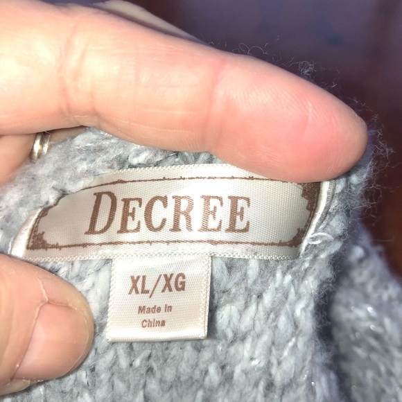 Decree Gray Long Cardigan Sweater with Shawl Collar, new or lightly used X-Large - Picture 6 of 13
